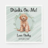 Trinke auf mich! Goldendoodle Dog Serviette (Vorderseite)