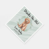 Trinke auf mich! Goldendoodle Dog Serviette (Ecke)