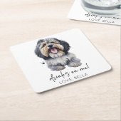 Trinke auf mich! Havanese Dog Wedding Rechteckiger Pappuntersetzer (angewinkelt)