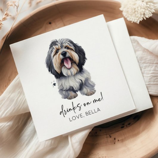 Trinke auf mich! Havanese Dog Wedding Serviette