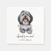 Trinke auf mich! Havanese Dog Wedding Serviette (Vorderseite)