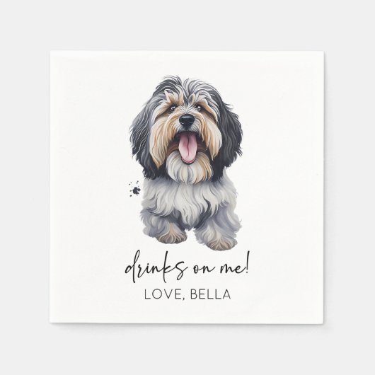 Trinke auf mich! Havanese Dog Wedding Serviette (Vorderseite)