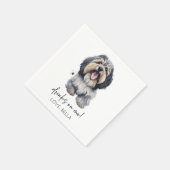 Trinke auf mich! Havanese Dog Wedding Serviette (Ecke)