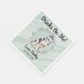 Trinke auf mich! Hochzeitstiefel Serviette (Ecke)