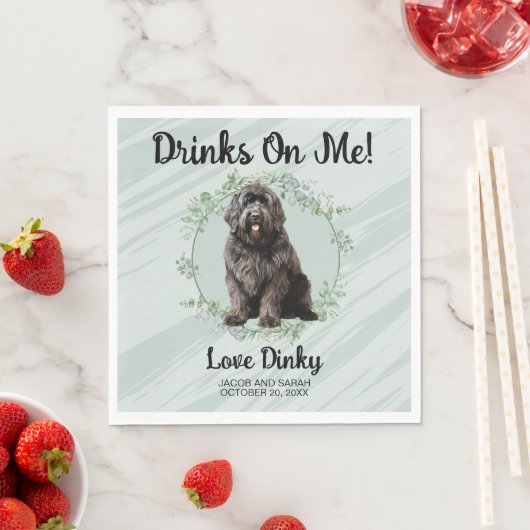 Trinke auf mich! Hochzeitstier von Russian Terrier Serviette (Beispiel)