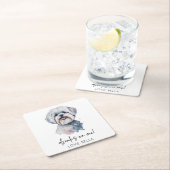 Trinke auf mich! Malteser Hundekuh Rechteckiger Pappuntersetzer (Vor Ort)