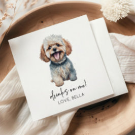 Trinke auf mich! Maltipoo Dog Wedding Serviette