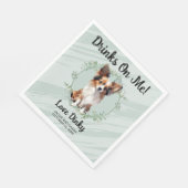 Trinke auf mich! Papillon Hund Serviette (Ecke)