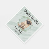 Trinke auf mich! Pekingese Hochzeitstier Serviette (Ecke)
