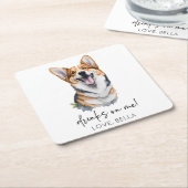 Trinke auf mich! Pembroke Welsh Corgi Dog Pet Wedd Rechteckiger Pappuntersetzer (angewinkelt)