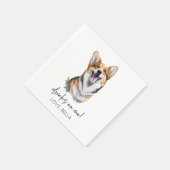Trinke auf mich! Pembroke Welsh Corgi Dog Pet Wedd Serviette (Ecke)