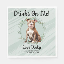 Trinke auf mich! Pitbull Hunde Hochzeitstiefel Serviette