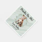 Trinke auf mich! Pitbull Hunde Hochzeitstiefel Serviette (Ecke)