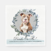 Trinke auf mich! Pitbull Hunde Hochzeitstiefel Serviette (Vorderseite)