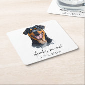 Trinke auf mich! Rottweiler Dog Pet Wedding Rechteckiger Pappuntersetzer (angewinkelt)
