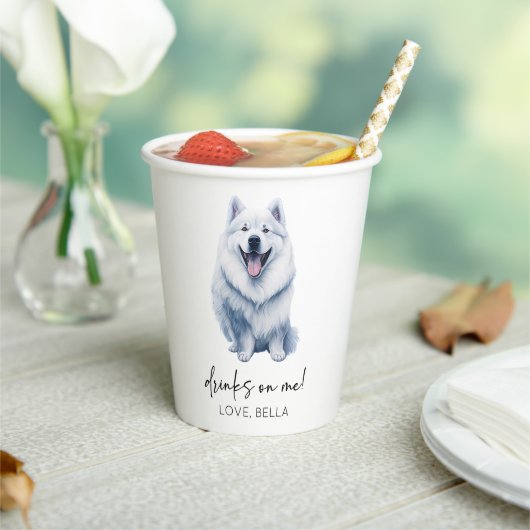Trinke auf mich! Samoyed Dog Pet Wedding Pappbecher (In Situ)