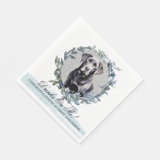 Trinke auf mich! Schwarzes Labyrinth Serviette (Ecke)