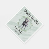 Trinke auf mich! Schwarzes Labyrinth Serviette (Ecke)