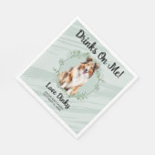 Trinke auf mich! Shetland Sheepdog Hochzeitstier Serviette (Ecke)