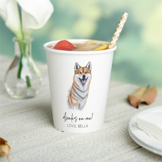 Trinke auf mich! Shiba Inu Dog Pet Wedding Pappbecher (In Situ)
