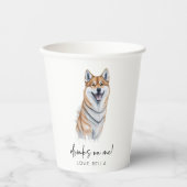 Trinke auf mich! Shiba Inu Dog Pet Wedding Pappbecher (Vorderseite)