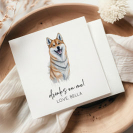 Trinke auf mich! Shiba Inu Dog Pet Wedding Serviette