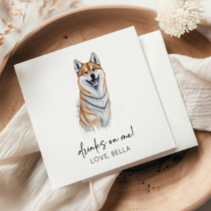 Trinke auf mich! Shiba Inu Dog Pet Wedding Serviette