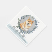 Trinke auf mich! Shiba inu Hunde Hochzeitstier Serviette (Ecke)