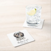 Trinke auf mich! Shih Tzu Dog Pet Wedding Rechteckiger Pappuntersetzer (Vor Ort)