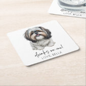 Trinke auf mich! Shih Tzu Dog Pet Wedding Rechteckiger Pappuntersetzer (angewinkelt)
