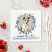 Trinke auf mich! Smooth Fox Terrier Hunde Hochzeit Serviette (Beispiel)