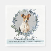 Trinke auf mich! Smooth Fox Terrier Hunde Hochzeit Serviette (Vorderseite)