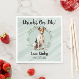Trinke auf mich! Smooth Fox Terrier Hunde Hochzeit Serviette