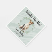 Trinke auf mich! Smooth Fox Terrier Hunde Hochzeit Serviette (Ecke)