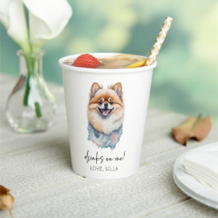 Trinke auf mich! Spitz Dog Pet Hochzeit Pappbecher
