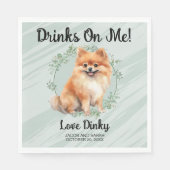 Trinke auf mich! Spitz Hochzeitstier Serviette (Vorderseite)