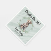 Trinke auf mich! Weimarer Hund Hochzeitstier Serviette (Ecke)