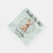 Trinke auf mich! Yorkshire Terrier Dog Hochzeitsti Serviette (Ecke)