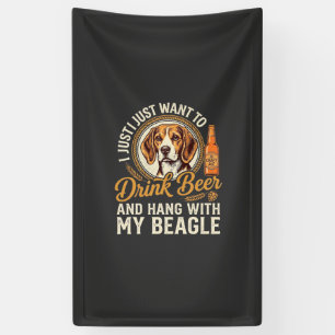 Trinke Bier Beagle Hund Craft Ale Flasche Hopfen Banner