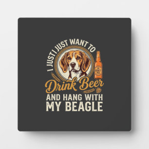 Trinke Bier Beagle Hund Craft Ale Flasche Hopfen Fotoplatte