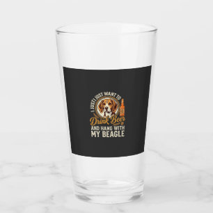Trinke Bier Beagle Hund Craft Ale Flasche Hopfen Glas