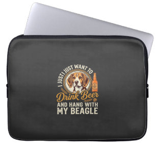 Trinke Bier Beagle Hund Craft Ale Flasche Hopfen Laptopschutzhülle