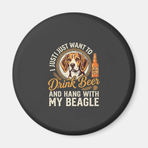 Trinke Bier Beagle Hund Craft Ale Flasche Hopfen Magnet