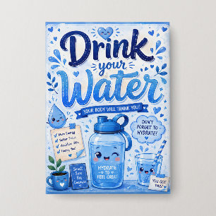 Trinke dein Wasser Button
