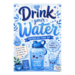 Trinke dein Wasser Fotodruck