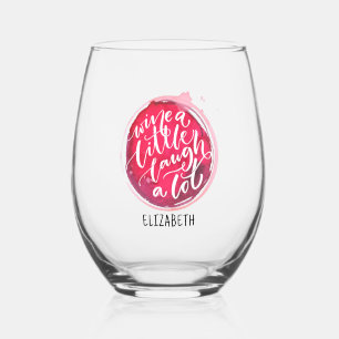 Trinke ein bisschen Wein Weinglas Ohne Stiel