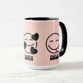 "Trinke, genieße, lächle" Tasse (VorderseiteRechts)