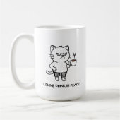 Trinke in Frieden Introvertierter Kaffee Grumpy Ca Kaffeetasse (Links)