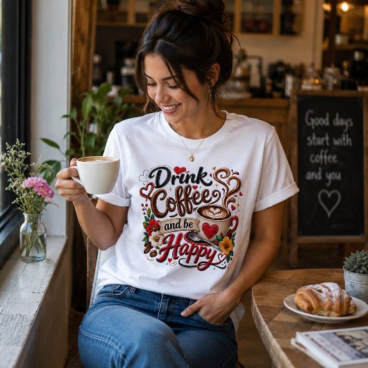 Trinke Kaffee und sei glücklich Tri-Blend Shirt
