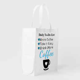 Trinke mehr Kaffee blau Wiederverwendbare Einkaufstasche